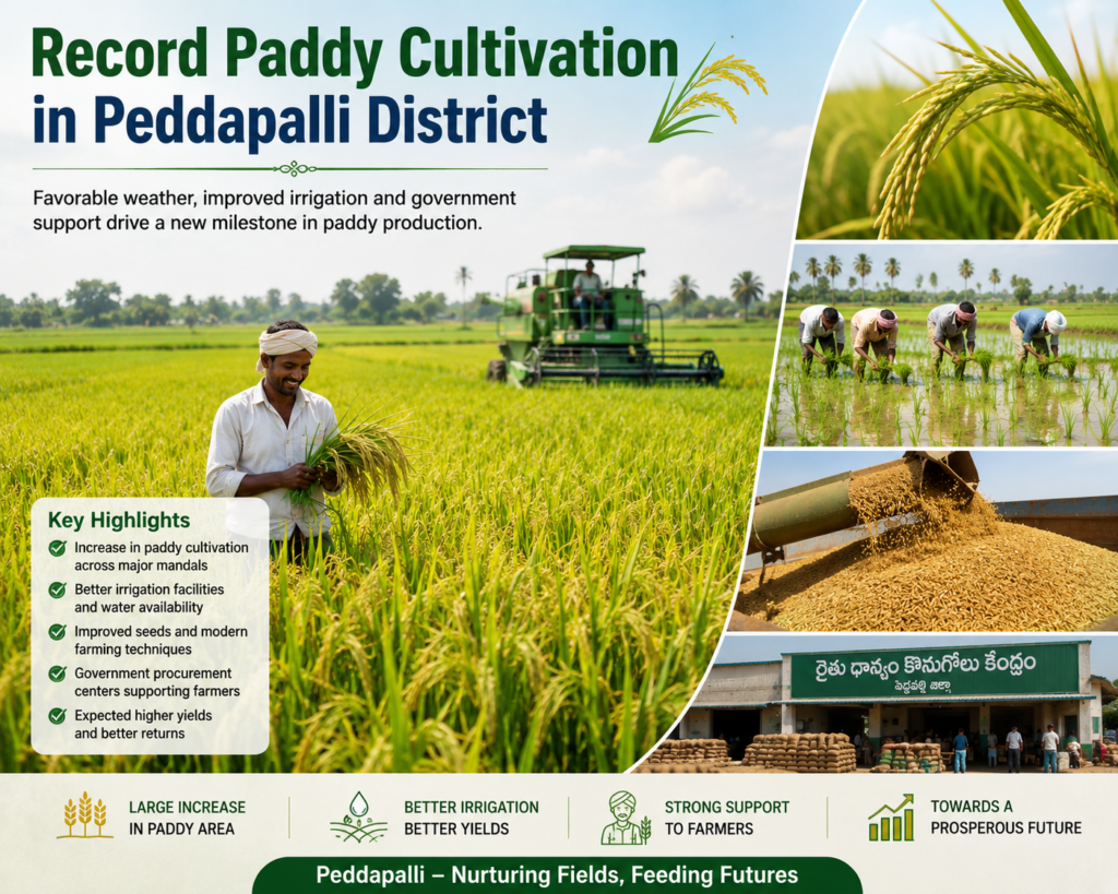 Record Paddy Cultivation in Peddapalli District agri1