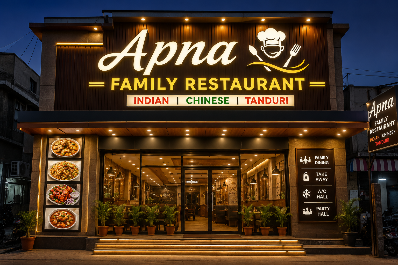 Apna family restaurant. Indian Chinese Tanduri.
